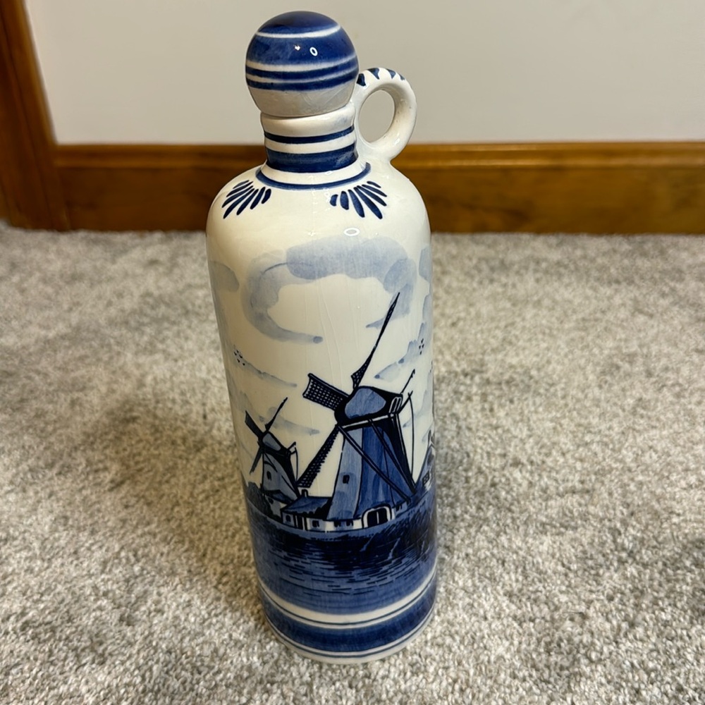 Delfts Blue Handmade in Holland Corked Bottle